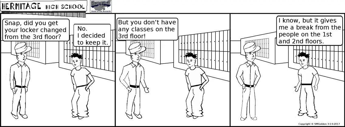 Comic strip: Locker on the 3rd floor