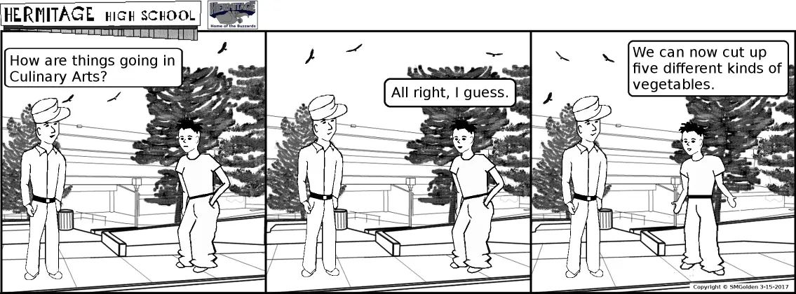 Comic strip: Culinary Arts - Cutting Up Vegetables