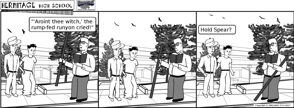 Comic strip: Shake Spear #2 - Hold Spear