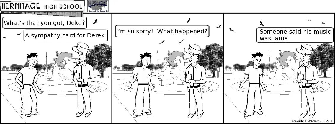 Comic strip: Sympathy card