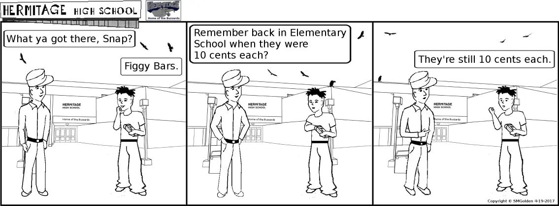 Comic strip: Still ten cents each